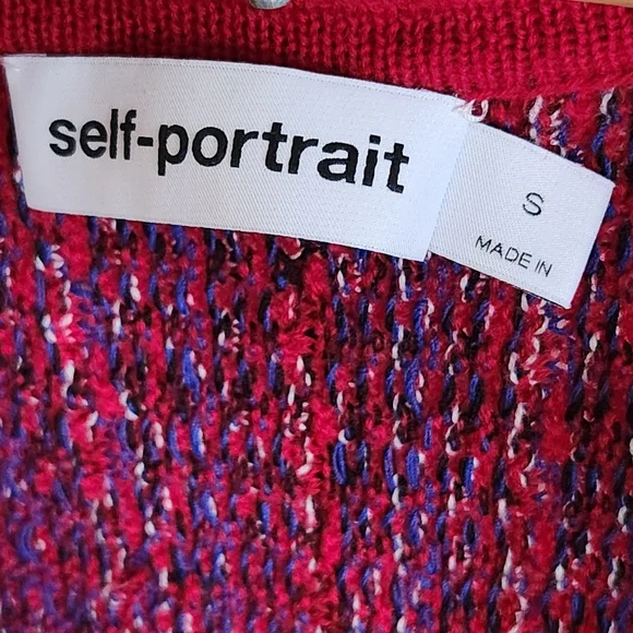 self-portrait | Red Tweed Sweater Dress - Picture 4 of 6